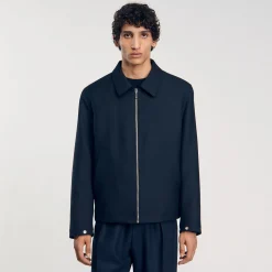 Manteaux & Blousons*SANDRO Blouson Zippé Deep Blue
