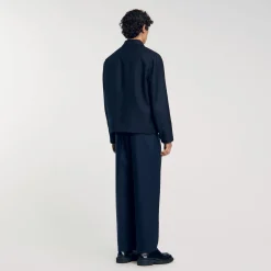 Manteaux & Blousons*SANDRO Blouson Zippé Deep Blue