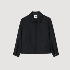 Manteaux & Blousons*SANDRO Blouson Zippé Deep Blue