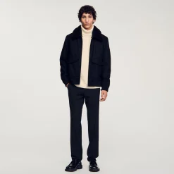 Manteaux & Blousons*SANDRO Blouson Zippé Noir