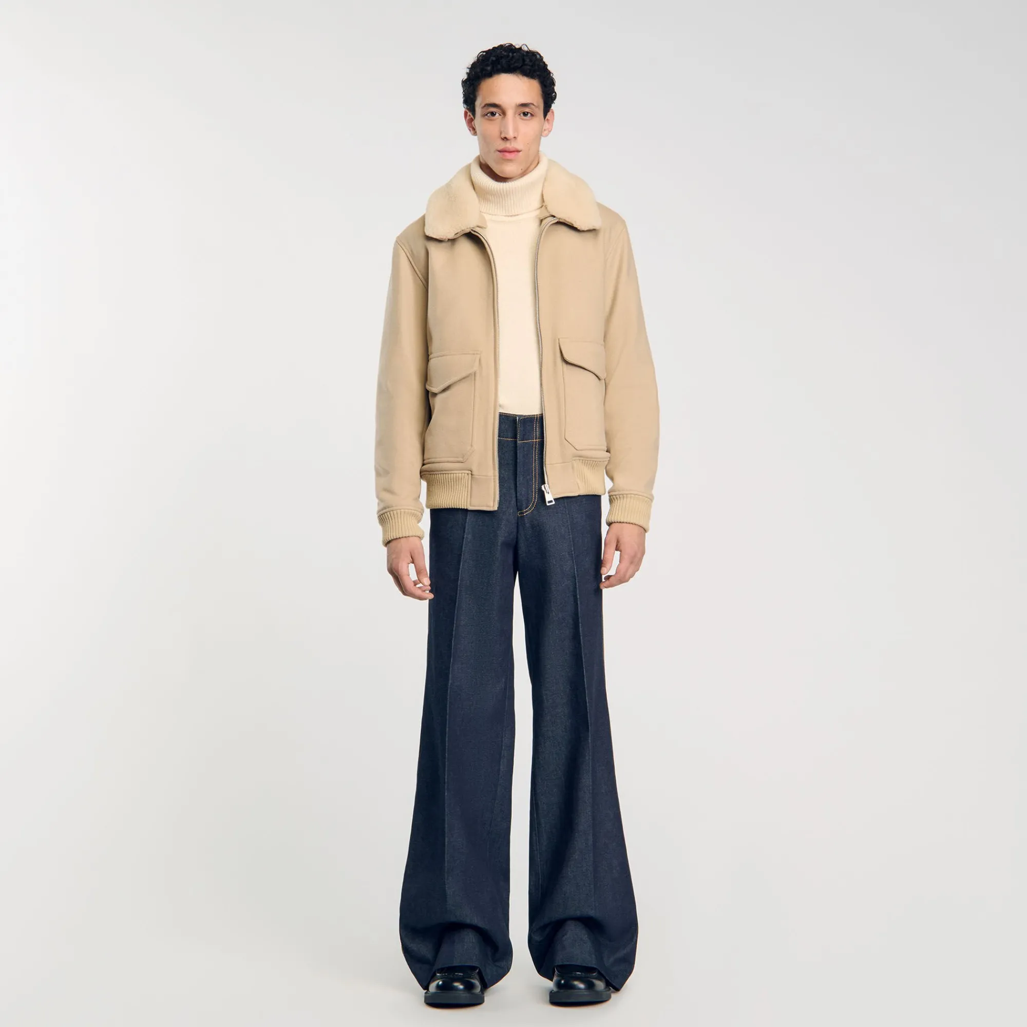 Manteaux & Blousons*SANDRO Blouson Zippé Ficelle