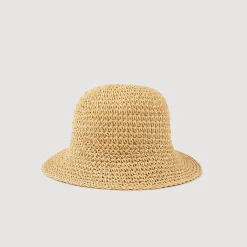 Casquettes & Bobs*SANDRO Bob Effet Crochet Naturel