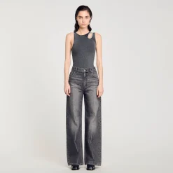 Tops & Chemises*SANDRO Body à épaule Strassée Gris