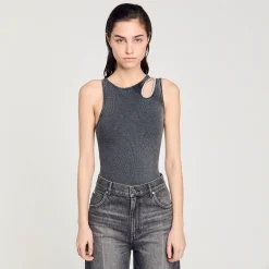 Tops & Chemises*SANDRO Body à épaule Strassée Gris