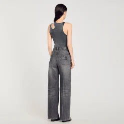 Tops & Chemises*SANDRO Body à épaule Strassée Gris