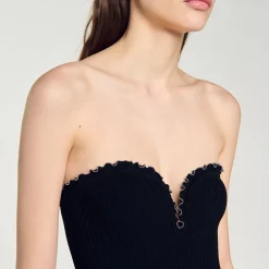 Tops & Chemises*SANDRO Body Bustier En Maille Noir