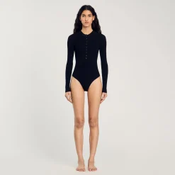 Tops & Chemises*SANDRO Body En Maille Noir