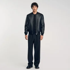 Manteaux & Blousons*SANDRO Bomber En Shearling Noir