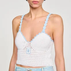 Ensembles|Pulls & Cardigans*SANDRO Brassière En Crochet blanc