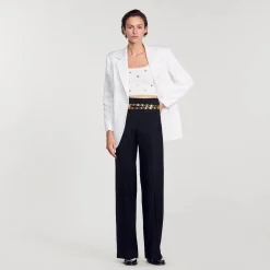 Ensembles|Pulls & Cardigans*SANDRO Brassière En Maille Ornée De Charms blanc