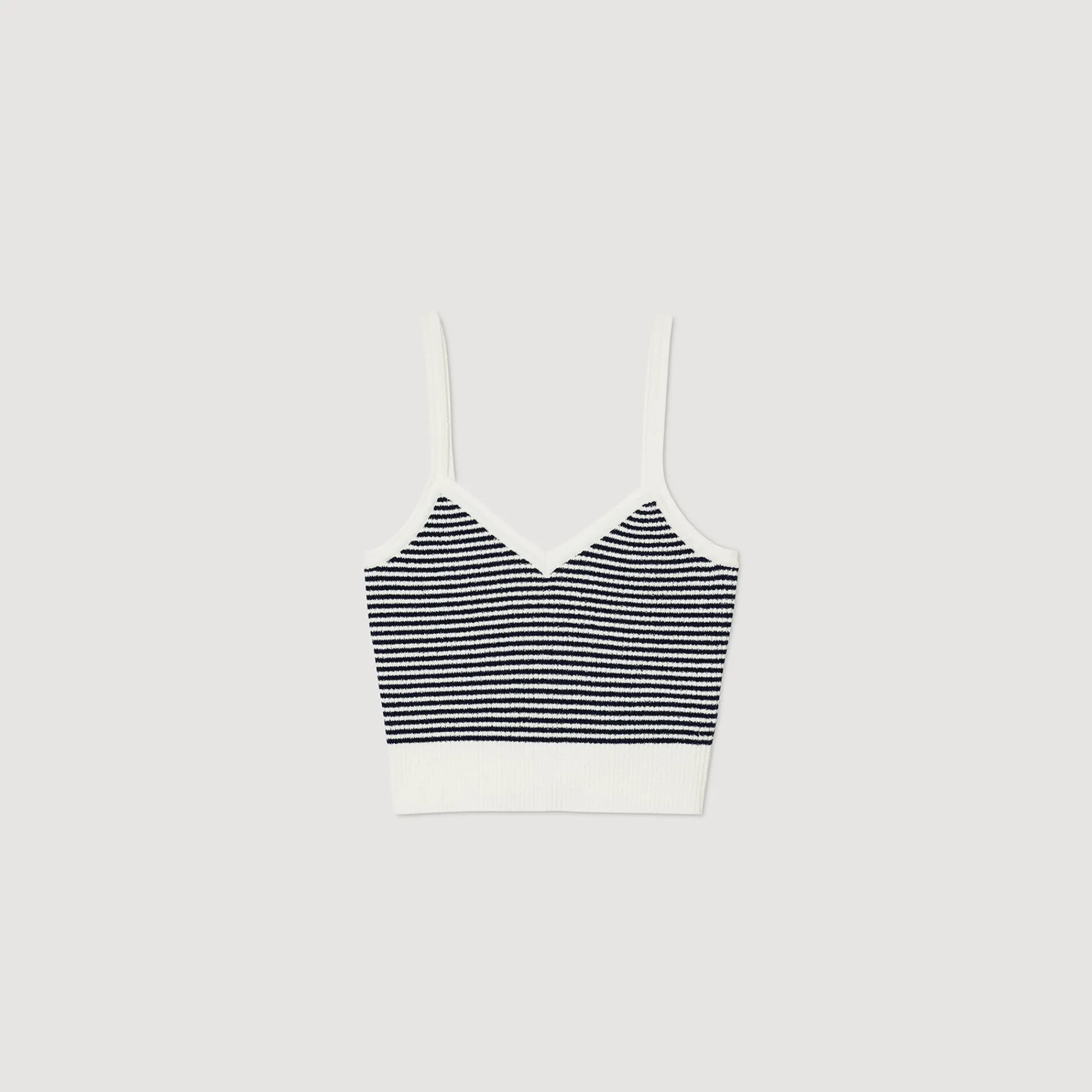 Ensembles|Pulls & Cardigans*SANDRO Brassière En Maille Rayée Ecru / Bleu