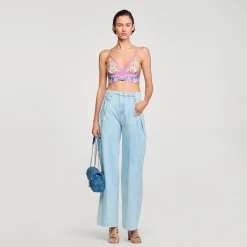 Tops & Chemises*SANDRO Brassière Imprimée Rouge / Bleu