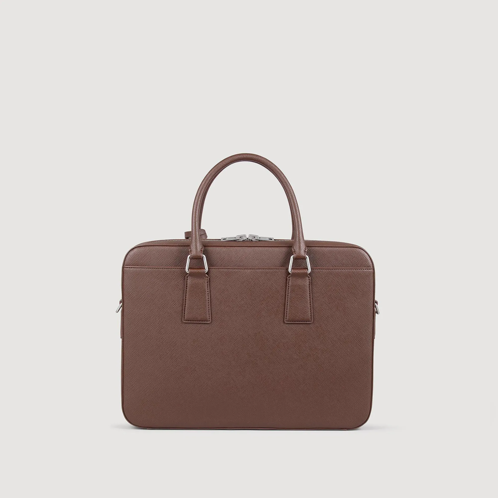 Sacs Business*SANDRO Briefcase En Cuir Reconstitué Marron Foncé