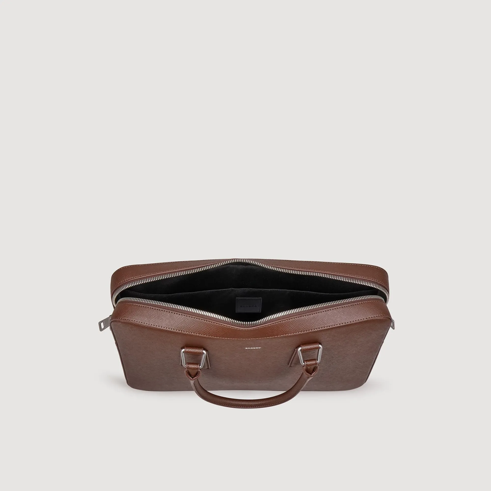 Sacs Business*SANDRO Briefcase En Cuir Reconstitué Marron Foncé