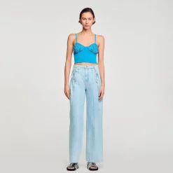 Pulls & Cardigans*SANDRO Bustier à Strass Coquillages Bleu