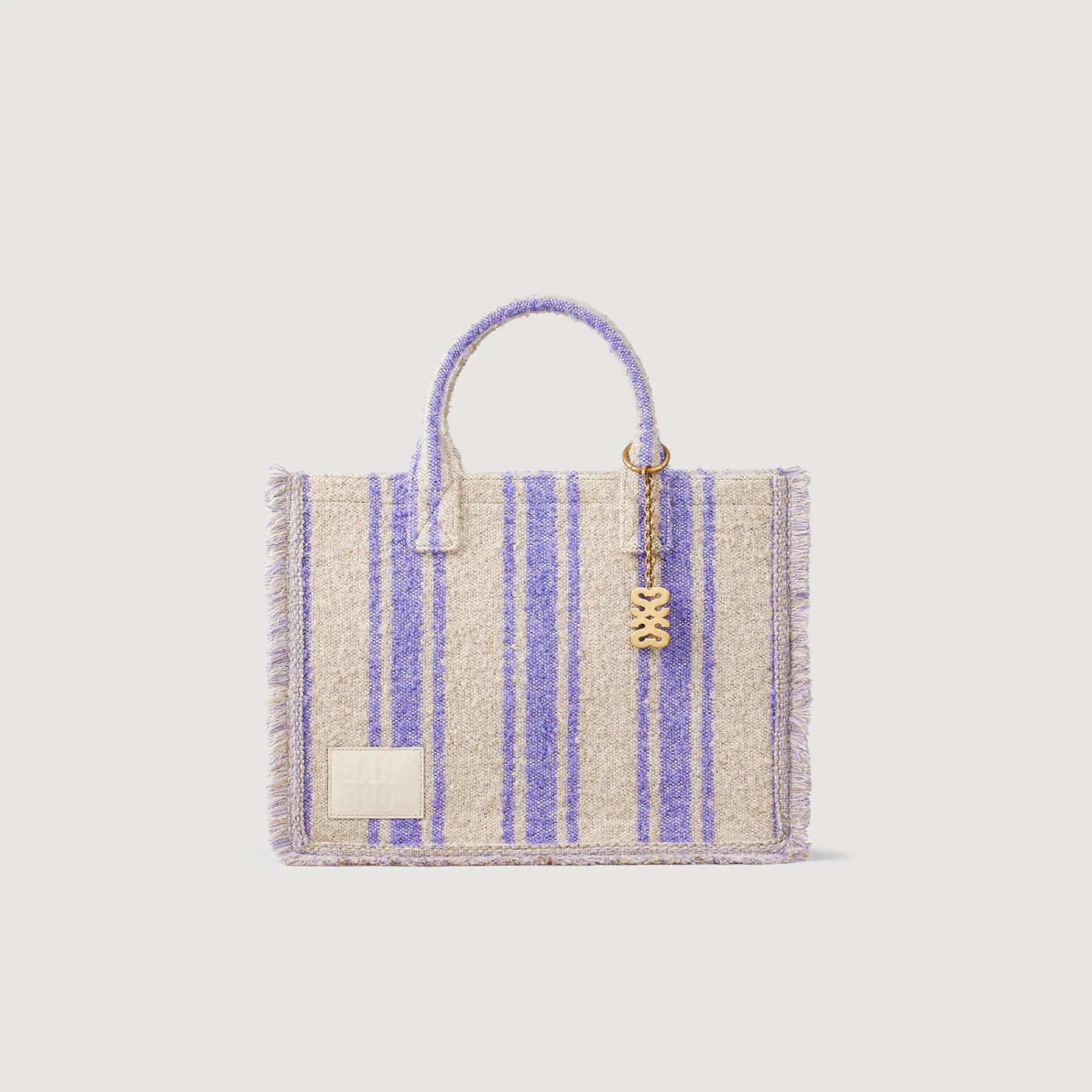 Sacs Cabas|Sacs Porté Épaule*SANDRO Cabas Kasbah En Tissu à Rayures Beige