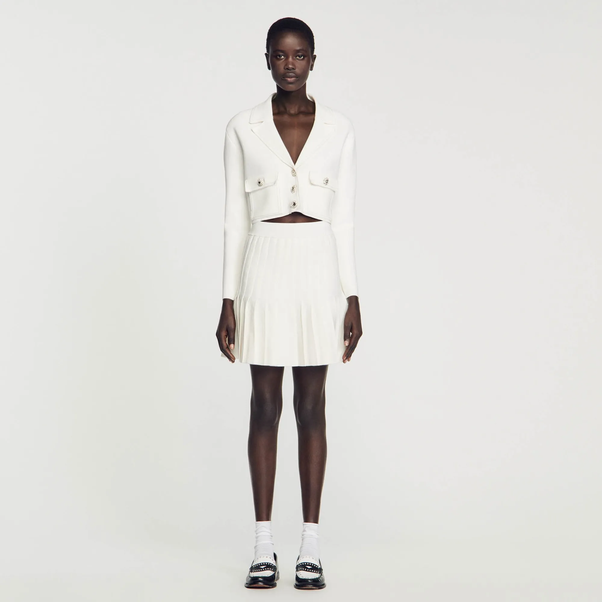 Pulls & Cardigans*SANDRO Cardicoat Bijoux blanc
