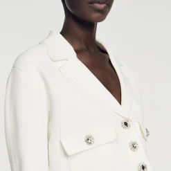Pulls & Cardigans*SANDRO Cardicoat Bijoux blanc