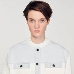 Pulls & Cardigans*SANDRO Cardicoat Bimatières blanc