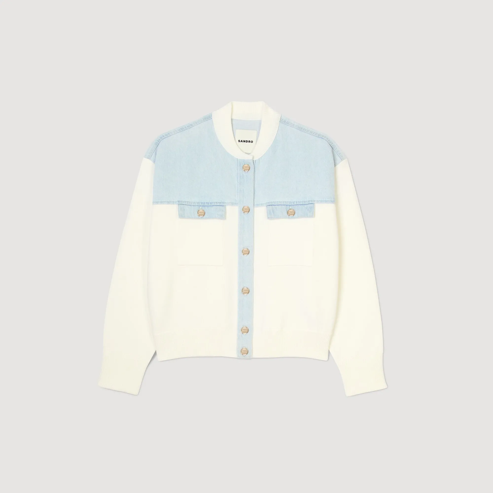 Pulls & Cardigans*SANDRO Cardicoat Bimatières blanc