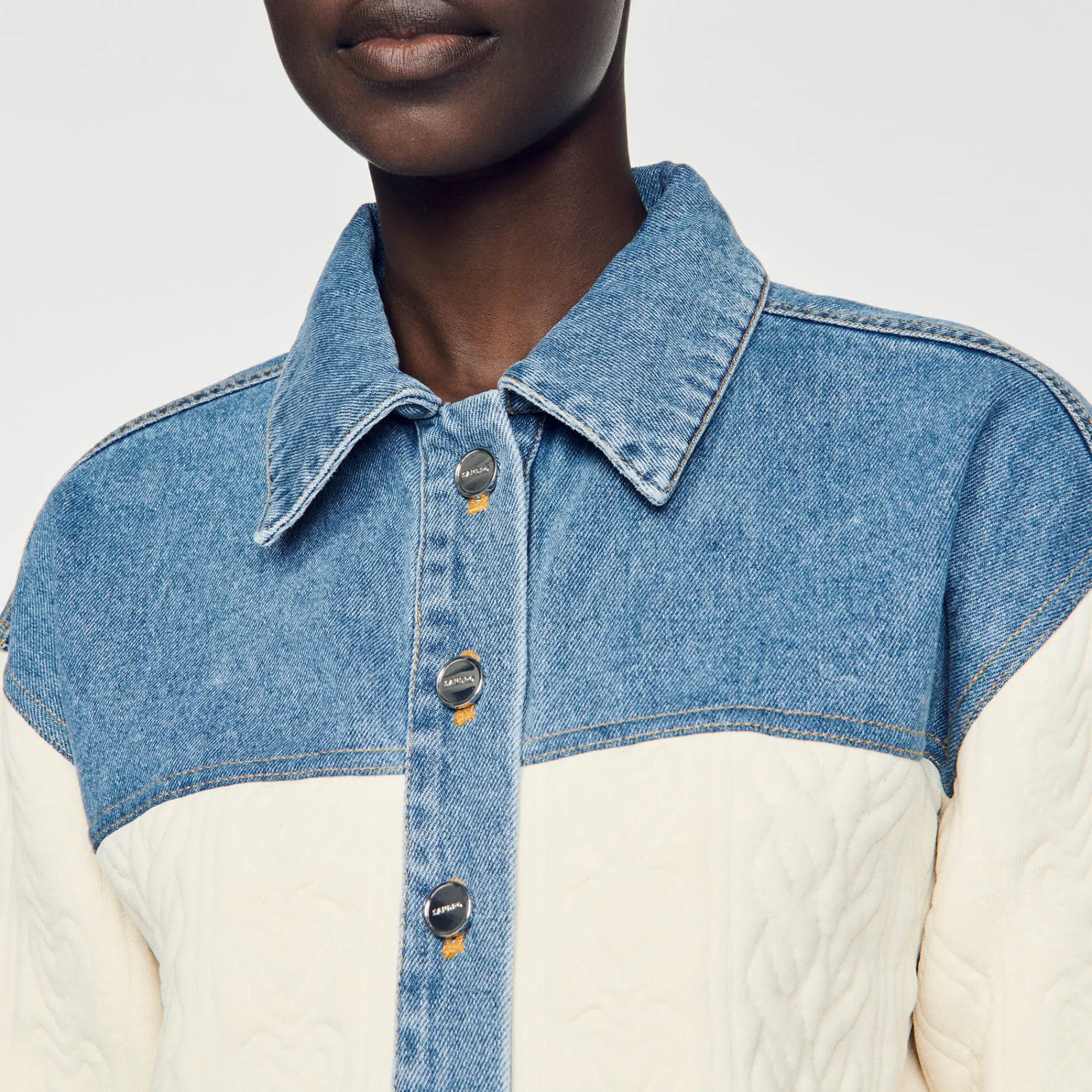 Pulls & Cardigans*SANDRO Cardicoat Bimatières Ecru