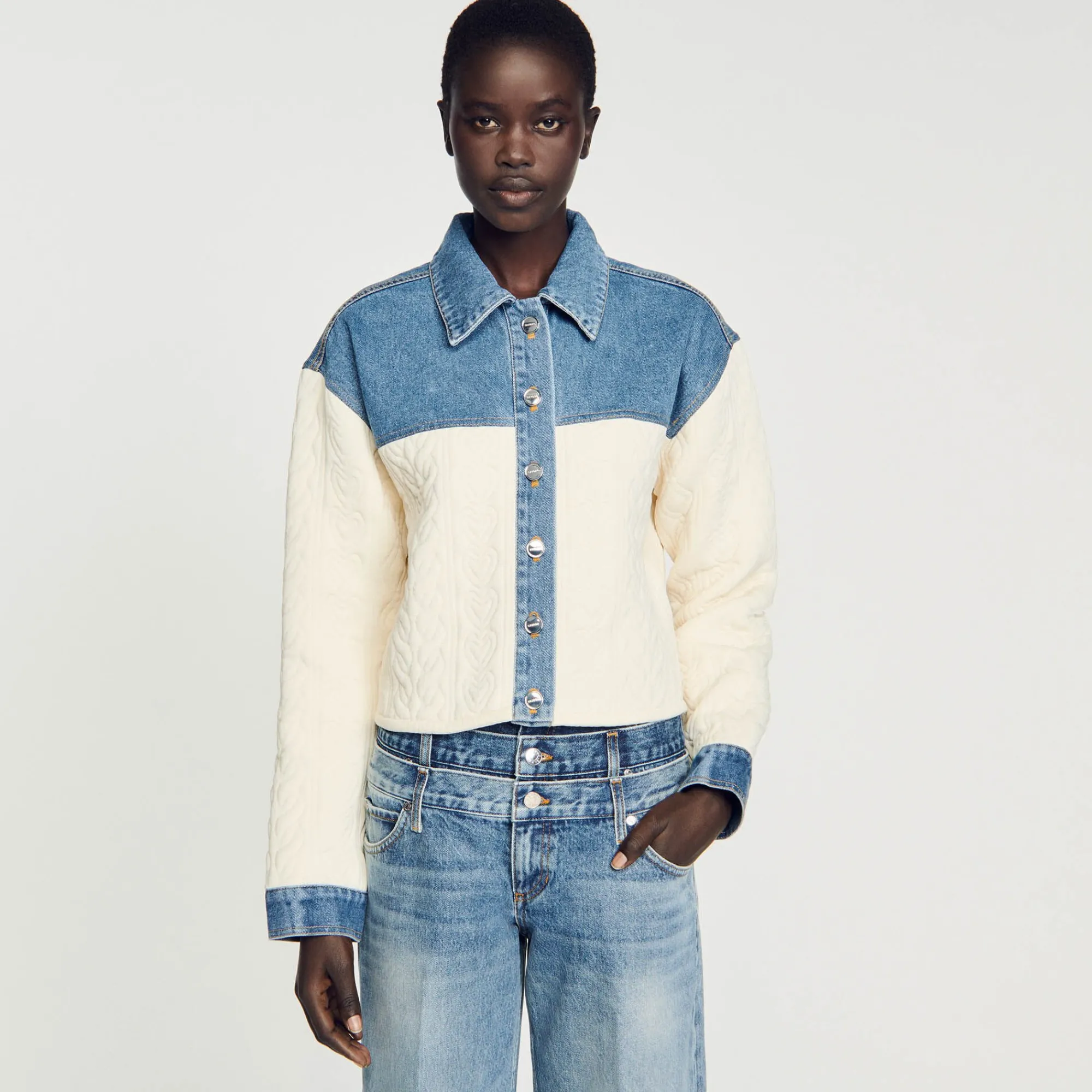 Pulls & Cardigans*SANDRO Cardicoat Bimatières Ecru