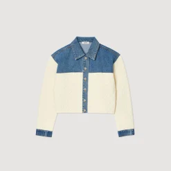 Pulls & Cardigans*SANDRO Cardicoat Bimatières Ecru