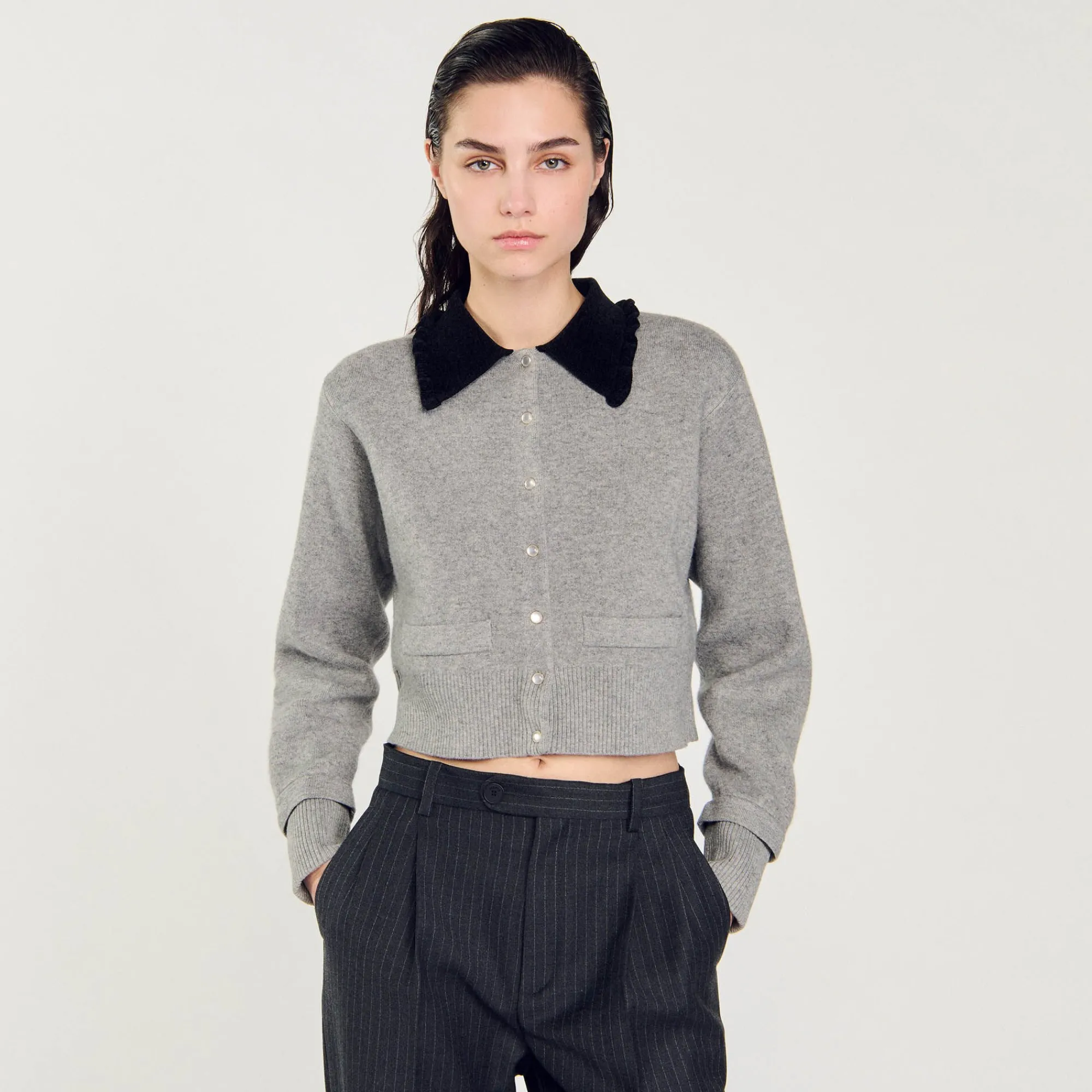 Pulls & Cardigans*SANDRO Cardicoat Court Gris