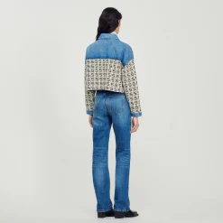 Pulls & Cardigans*SANDRO Cardicoat Court En Denim Bleu jean