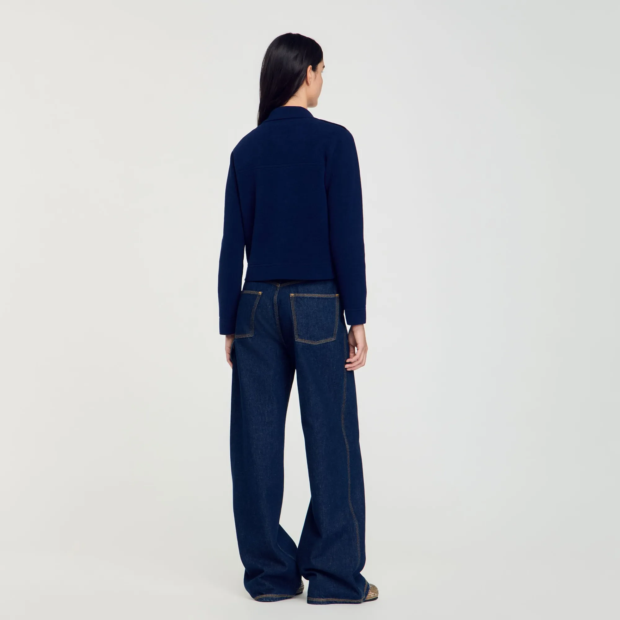 Pulls & Cardigans*SANDRO Cardicoat En Maille Bleu