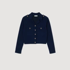 Pulls & Cardigans*SANDRO Cardicoat En Maille Bleu
