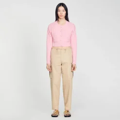 Pulls & Cardigans*SANDRO Cardicoat En Maille Torsadée Rose