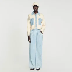 Pulls & Cardigans*SANDRO Cardicoat Oversize Bimatières Ecru