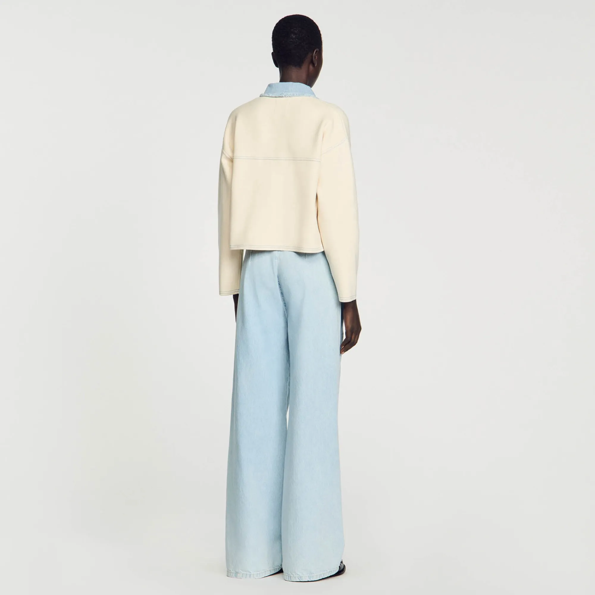 Pulls & Cardigans*SANDRO Cardicoat Oversize Bimatières Ecru