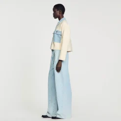 Pulls & Cardigans*SANDRO Cardicoat Oversize Bimatières Ecru