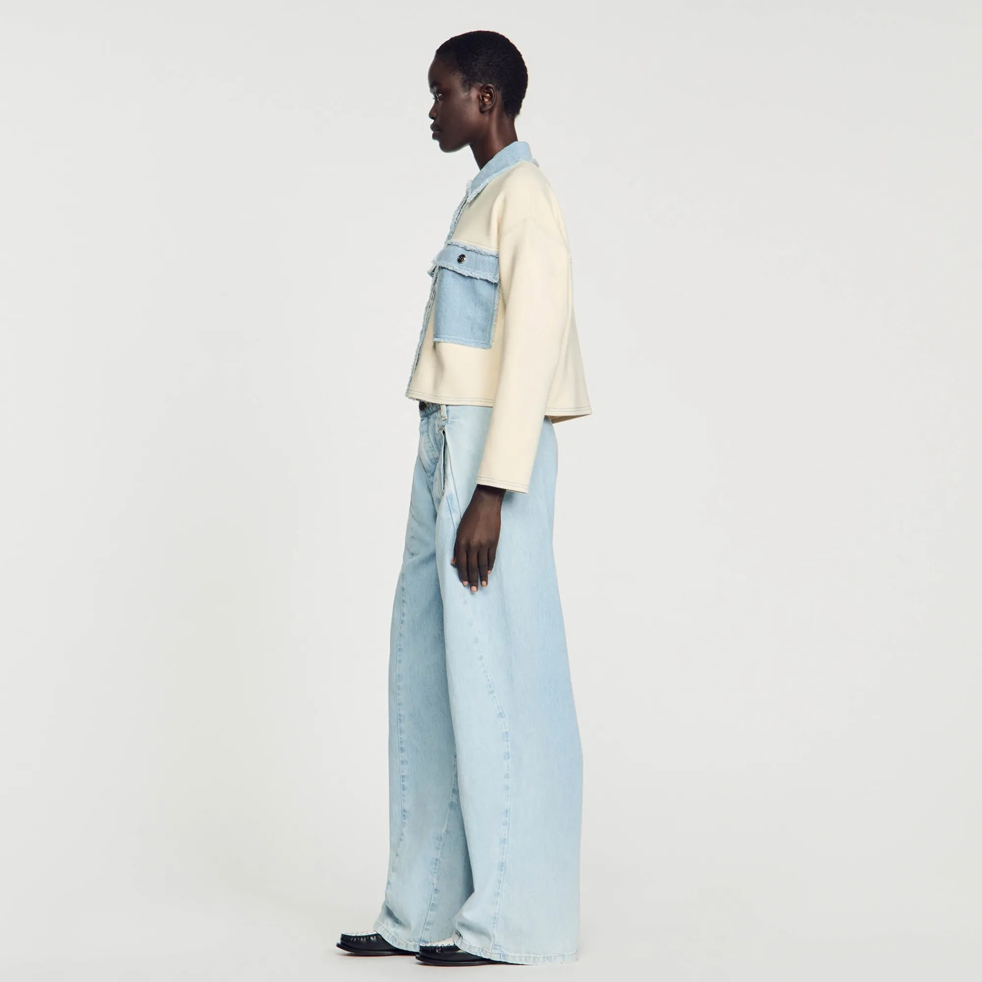 Pulls & Cardigans*SANDRO Cardicoat Oversize Bimatières Ecru