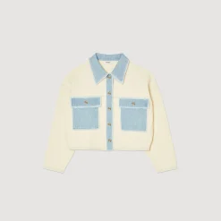 Pulls & Cardigans*SANDRO Cardicoat Oversize Bimatières Ecru