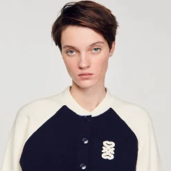 Pulls & Cardigans*SANDRO Cardicoat Teddy Bleu marine