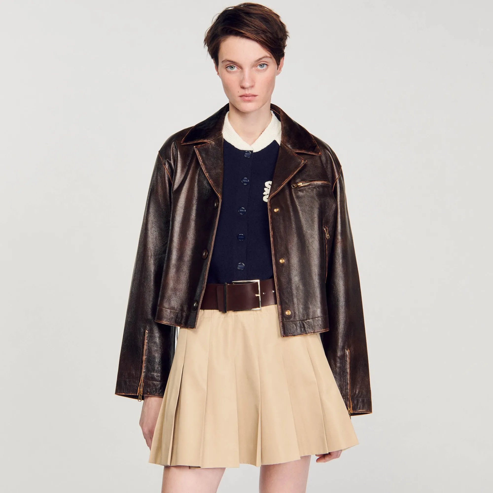 Pulls & Cardigans*SANDRO Cardicoat Teddy Bleu marine