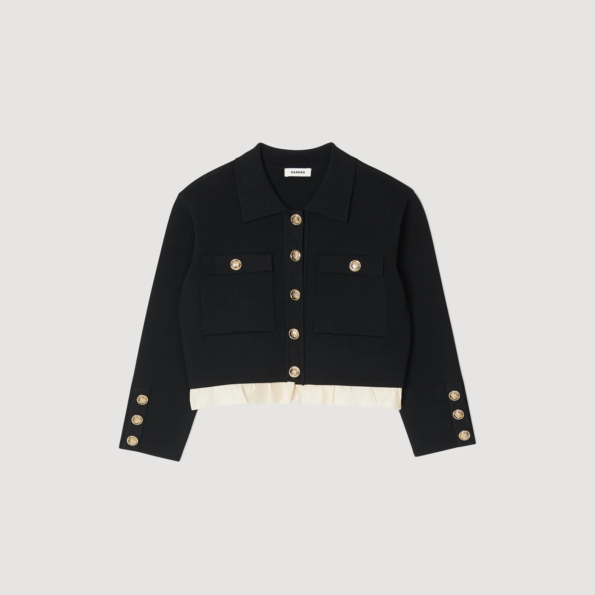 Pulls & Cardigans*SANDRO Cardigan à Col Chemise Noir