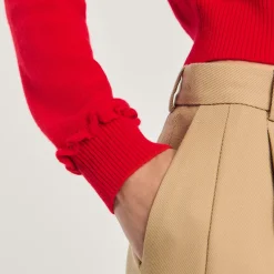 Ensembles|Pulls & Cardigans*SANDRO Cardigan à Volants Rouge