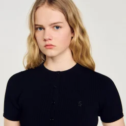 Ensembles|Pulls & Cardigans*SANDRO Cardigan Court Noir