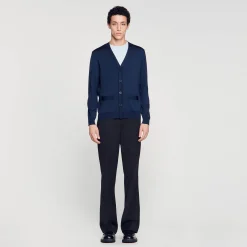 Pulls & Gilets*SANDRO Cardigan En Maille Bleu