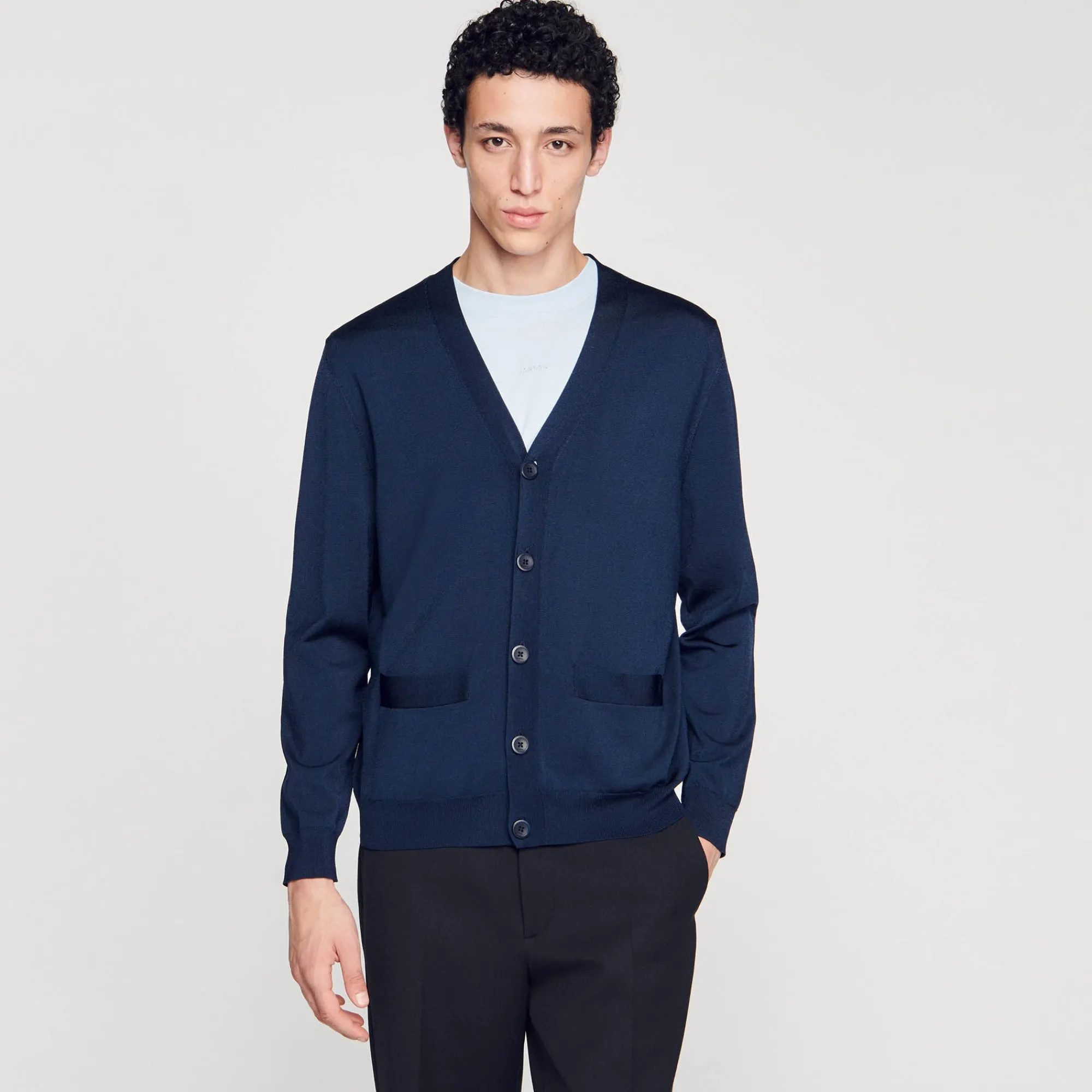Pulls & Gilets*SANDRO Cardigan En Maille Bleu