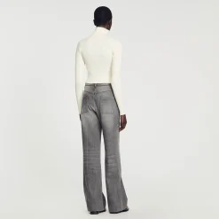 Pulls & Cardigans*SANDRO Cardigan En Maille Côtelée Ecru