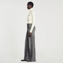 Pulls & Cardigans*SANDRO Cardigan En Maille Côtelée Ecru