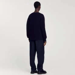 Pulls & Gilets*SANDRO Cardigan En Maille Côtelée Marine