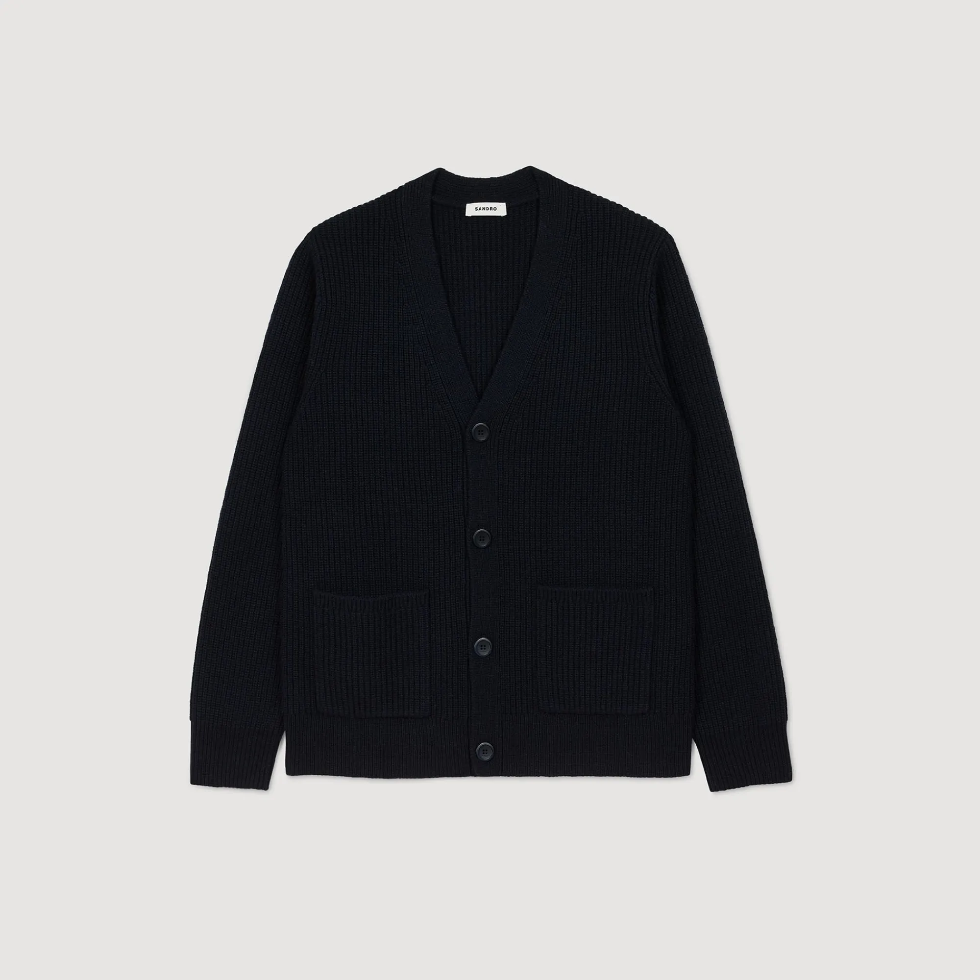 Pulls & Gilets*SANDRO Cardigan En Maille Côtelée Marine