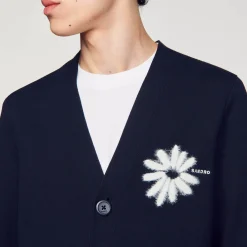 Pulls & Gilets*SANDRO Cardigan En Maille Jacquard Fleur Marine
