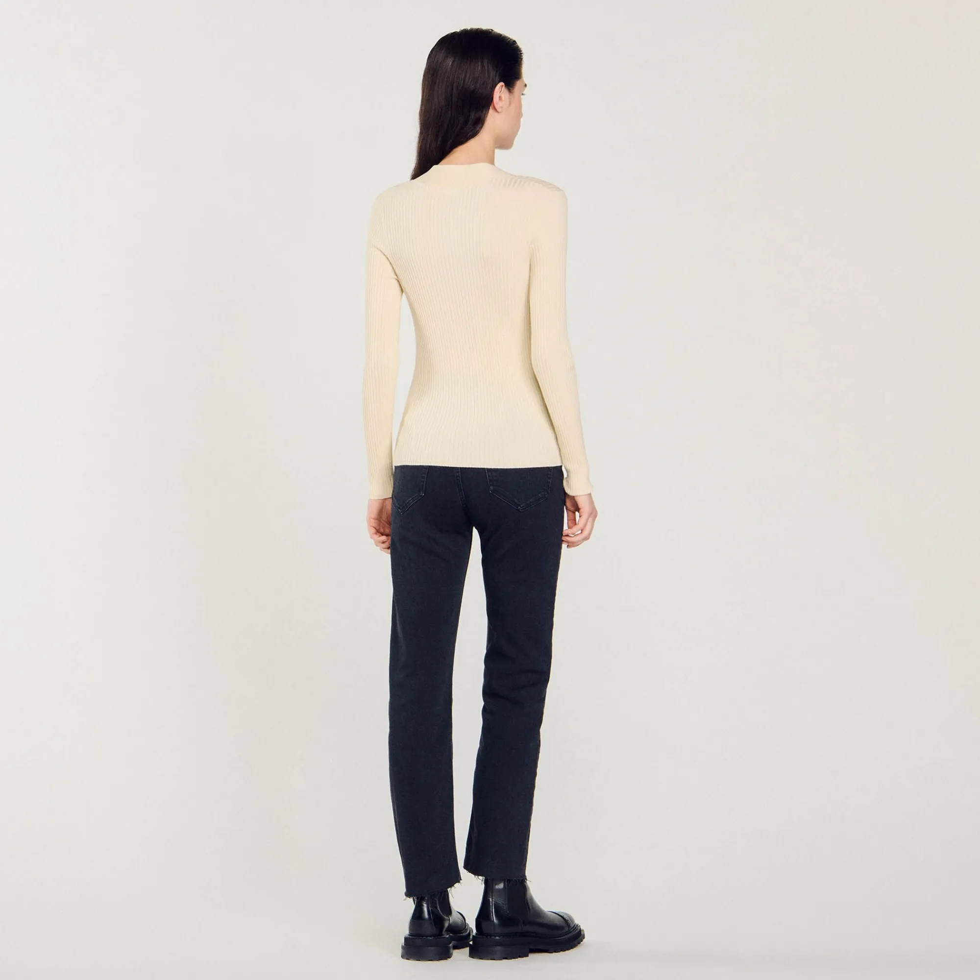 Pulls & Cardigans*SANDRO Cardigan En Viscose Certifiée Ecru